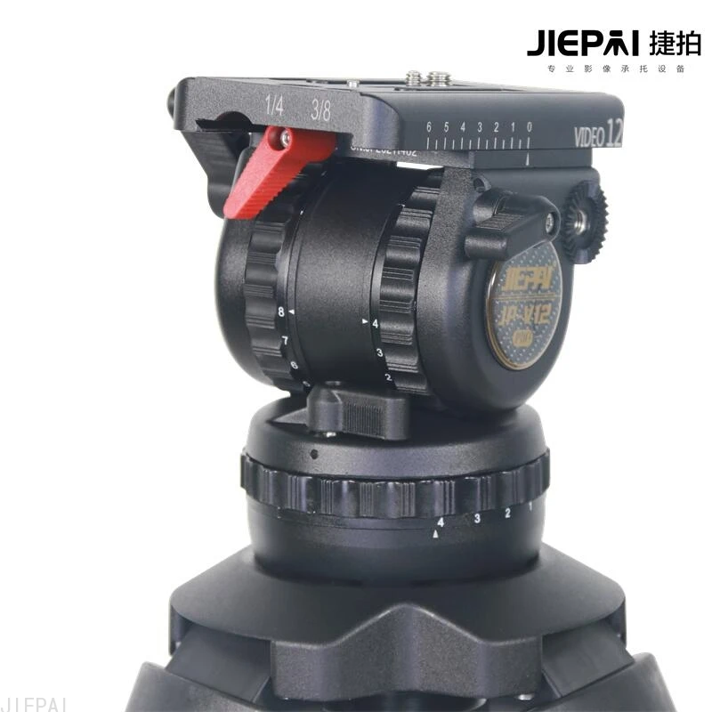 Jiepai V12 Pro Fluid Head 100mm Bowl 12KG Professional  Video Camera Tripod Head with Pan Bar for ENG film camera VS TERIS V12