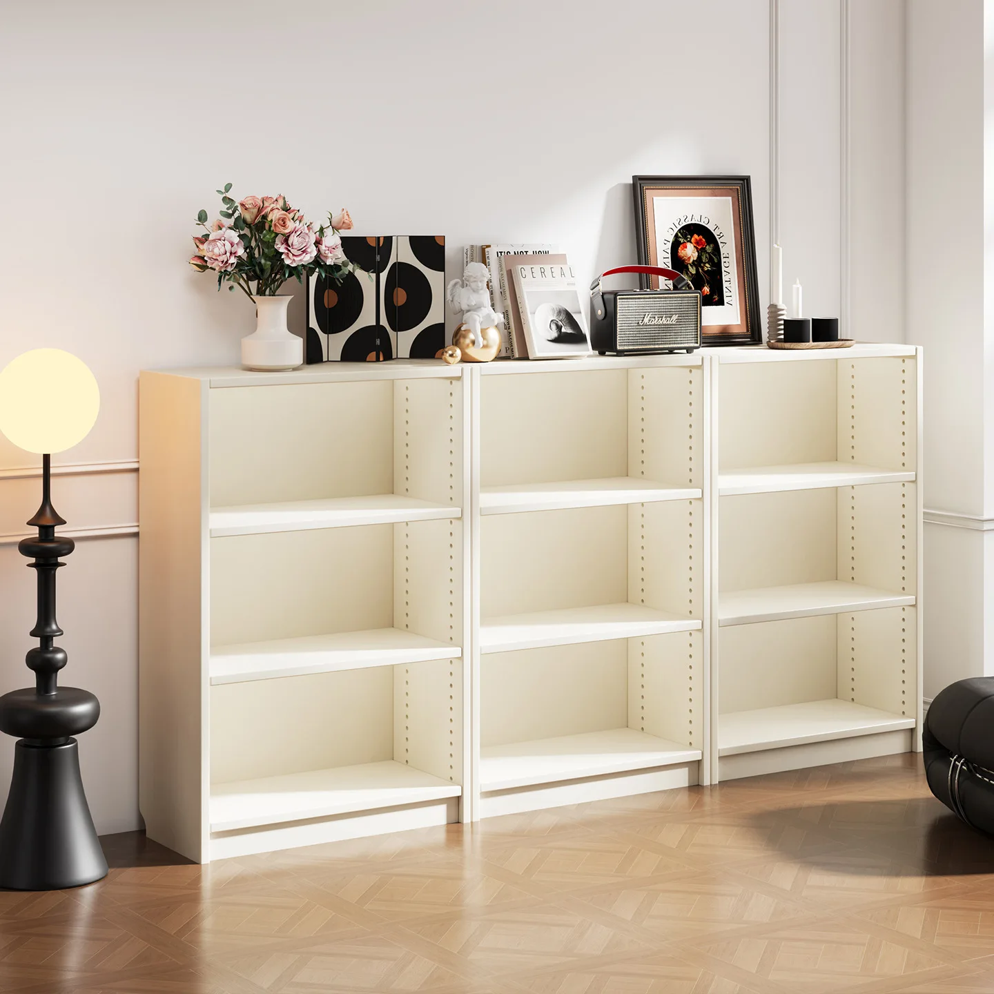 Solid wood bookcase, locker integrated against the wall, combined cabinet, living room sofa storage cabinet display