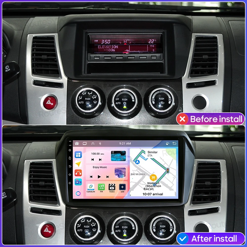 Android Car Radio Multimedia Player Carplay Navigation GPS For Mitsubishi Pajero Sport 2 2008 - 2016 L200 4 Triton 2006 - 2014