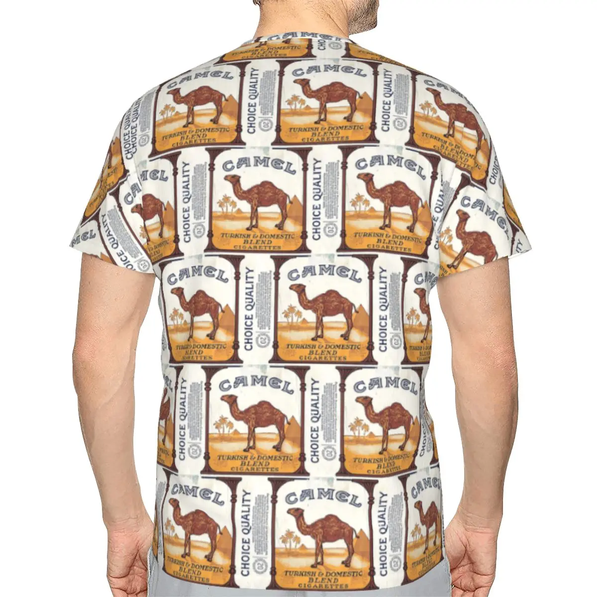 Vintage Camel Cigarette Pack 100% Cotton T-Shirt Men'sClassic T Shirts Men O-Neck Short Sleeve
