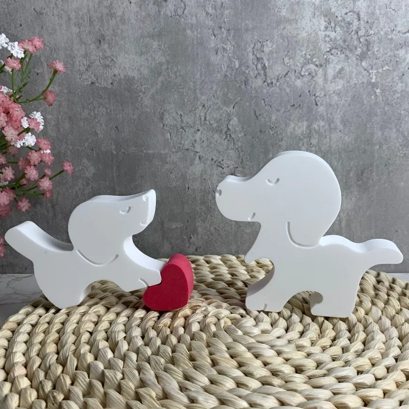 Cute Puppy Silicone Molds Plaster Concrete Casting Moulds House Decoration Love Dog Rabbit Resin Mold Plaster Ornament Moulds