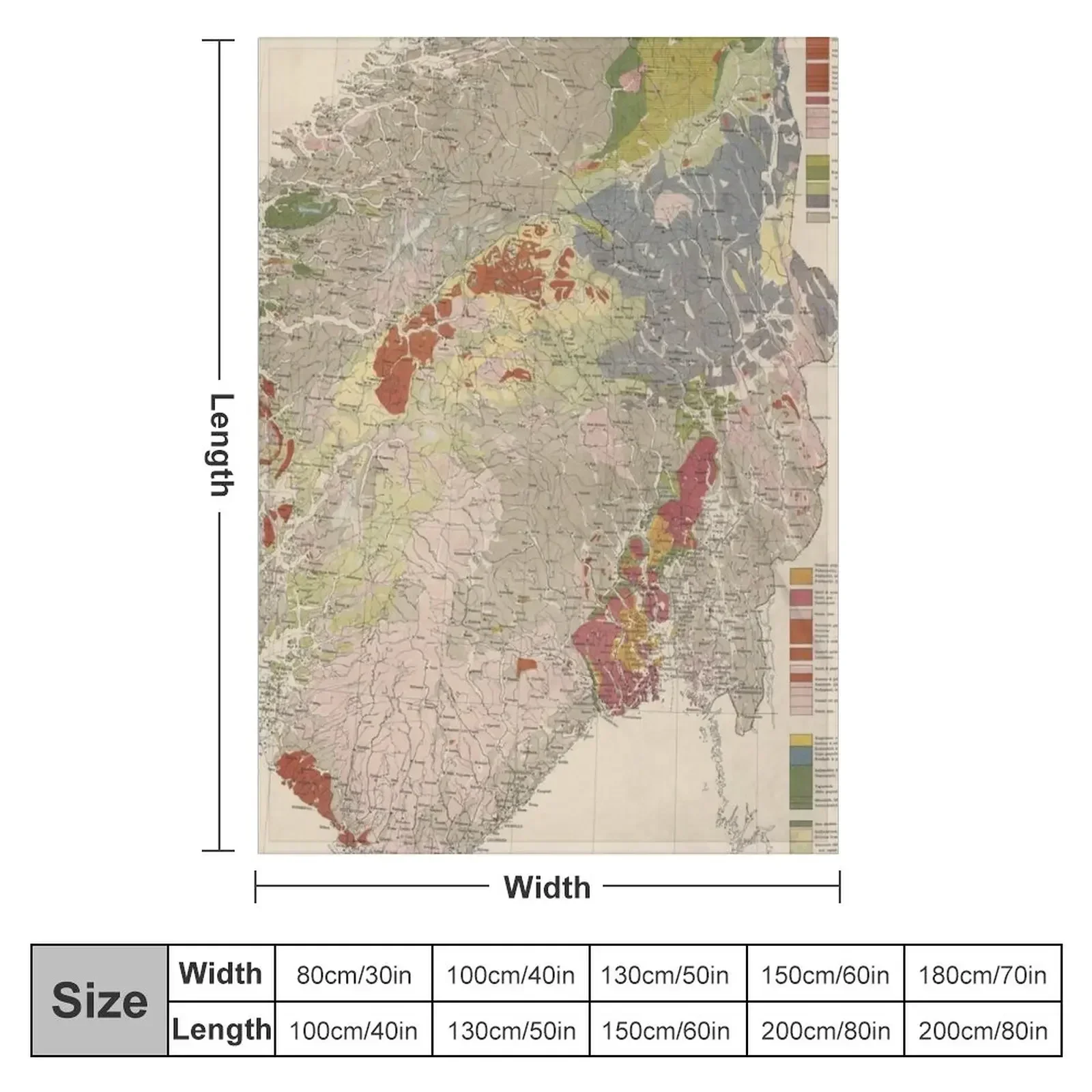 Vintage Geological Map of Norway (1878) Throw Blanket for babies Travel Thermals For Travel Blankets