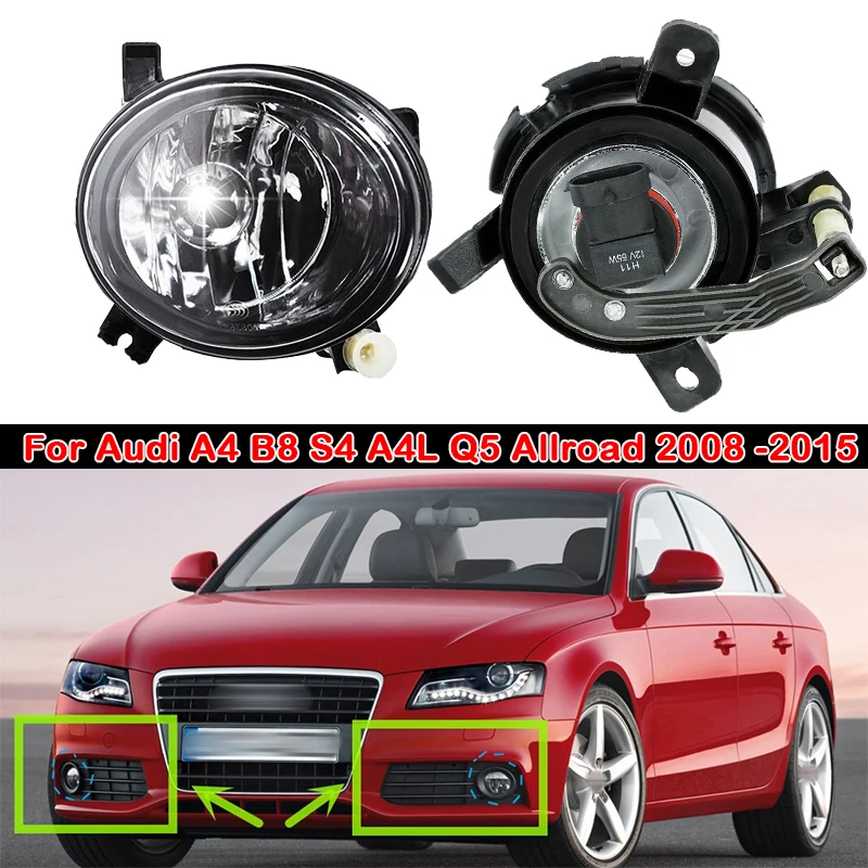 

For Audi A4 B8 2008 2009 2010 2011 2012 2013 2014 2015 Car Led Fog Light With Bulbs Front Bumper Fog Lamp 8T0941699B 8T0941700B