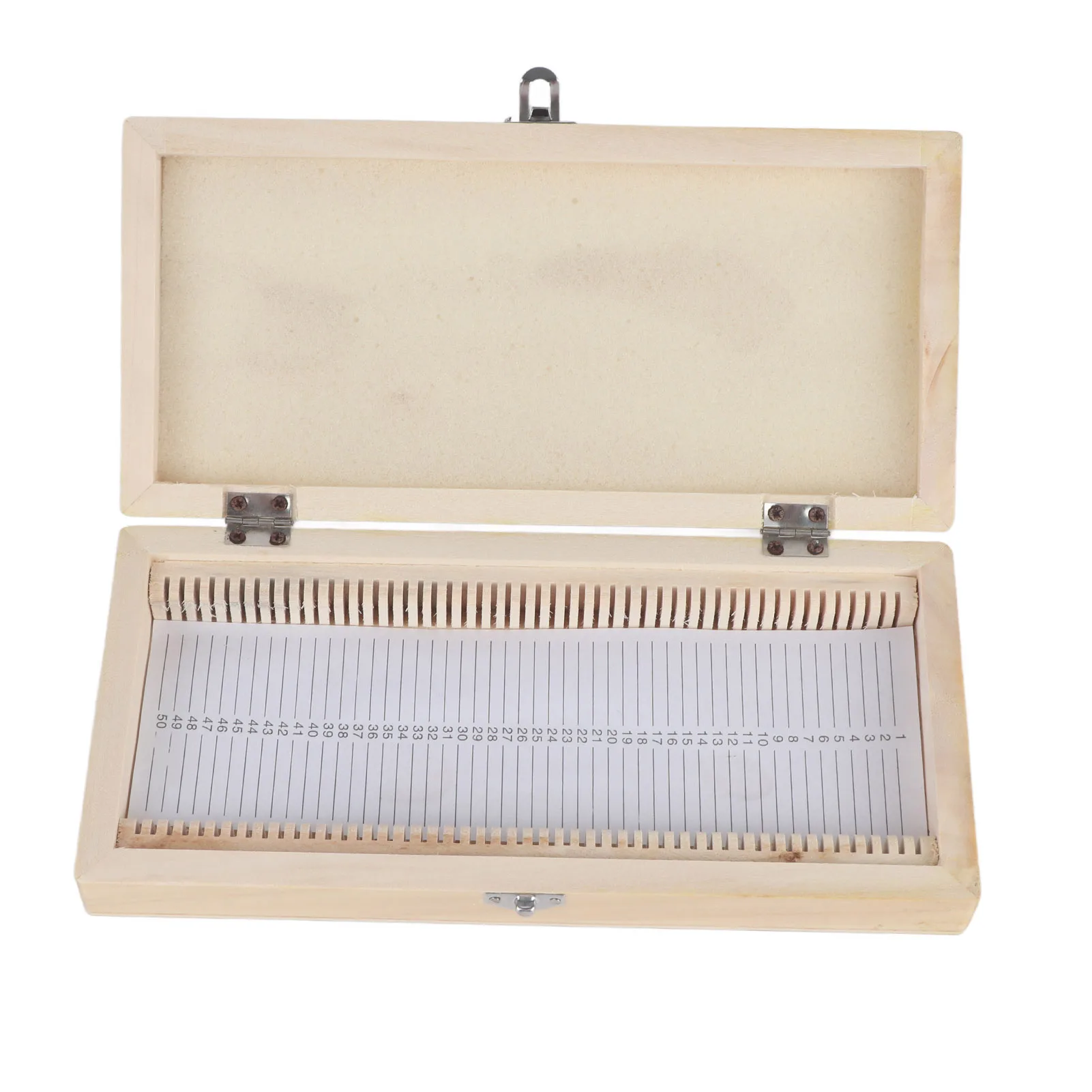 50PCS Biology Glass Prepared Microscope Slides Specimens Wooden Slide Storage Box Case new