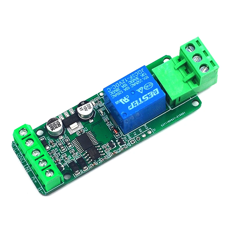Modbus-RTU Relay Module 1/2/4/8 Channels 10A 5V 12V 24V Switch Input Output Optocoupler Isolation RS485 TTL Communication