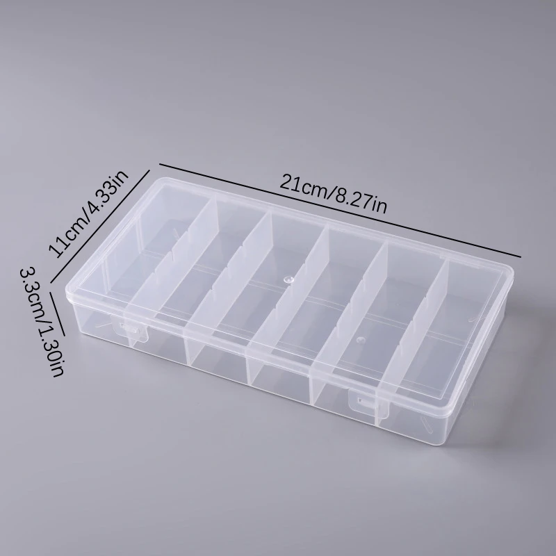 Rectangular 6 Grids Eyelashes Tools Storage Box Clear Plastic Cotton Swab Case Lashes Brush Tape Glue Organizer