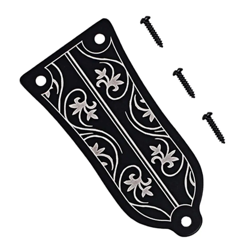 Electric Guitar Accessory Truss Rod Cover Bell Shape Alloy Black Replacement Part for Les Paul Style Guitars