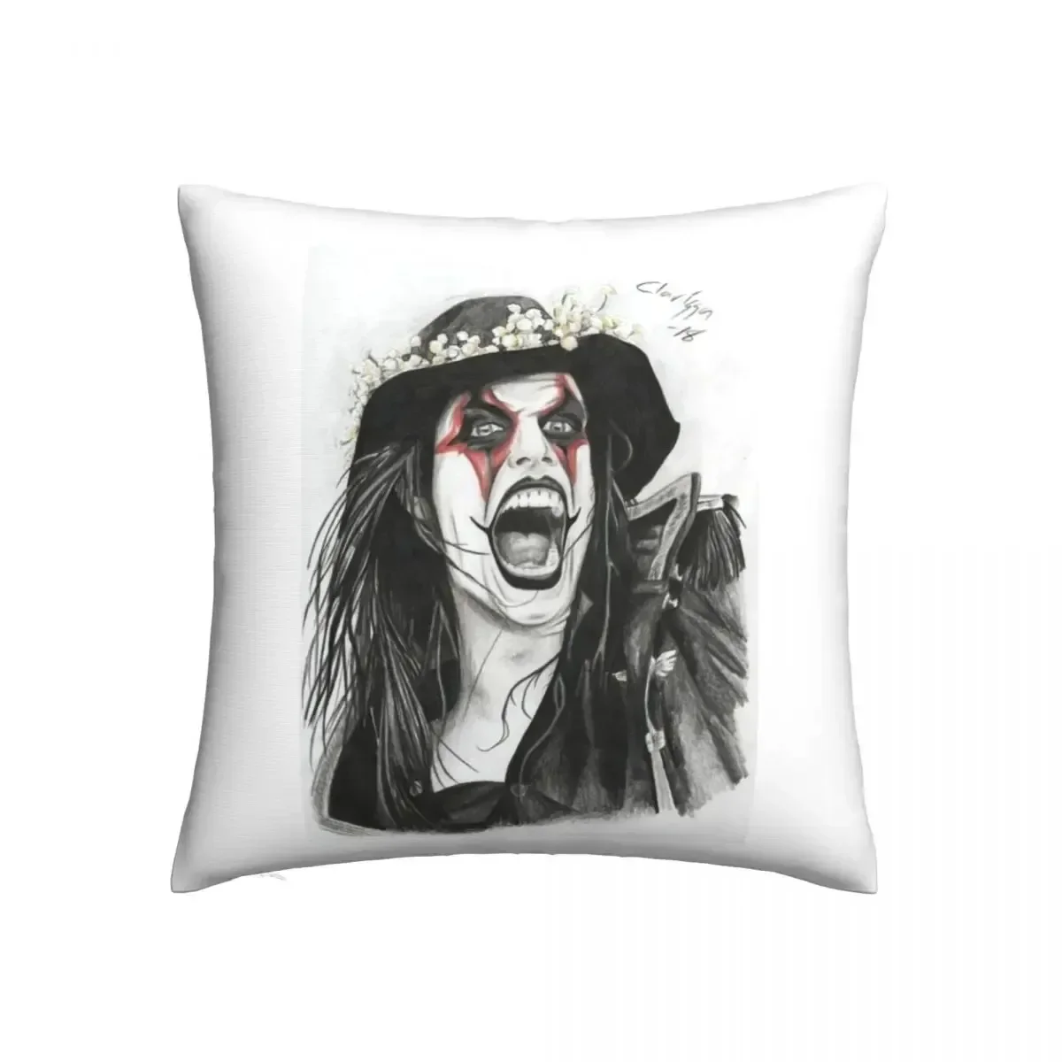 Metal Band Pillow Case Portrait of Johannes Eckerstrom from Avatar Universal Polyester Pillowcase Car Zipper Summer Cover 45x45