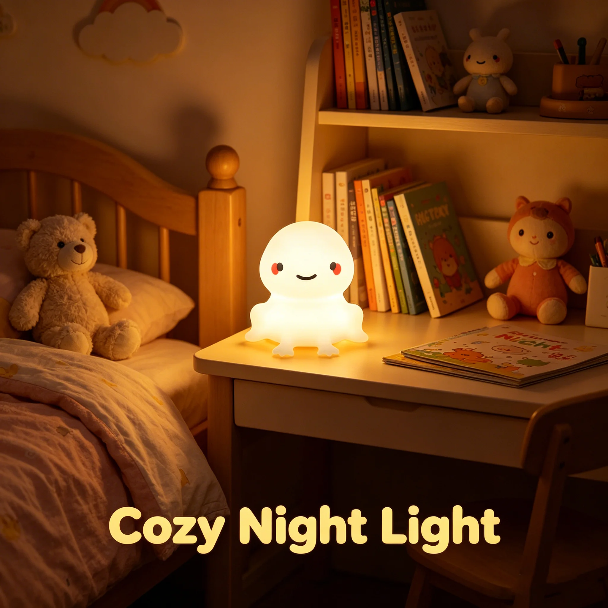 

Cute Silicone Frog LED Night Light USB Rechargeable Dimmable Eye-Friendly Lamp for Kids Bedroom Decor Perfect Birthday Gift