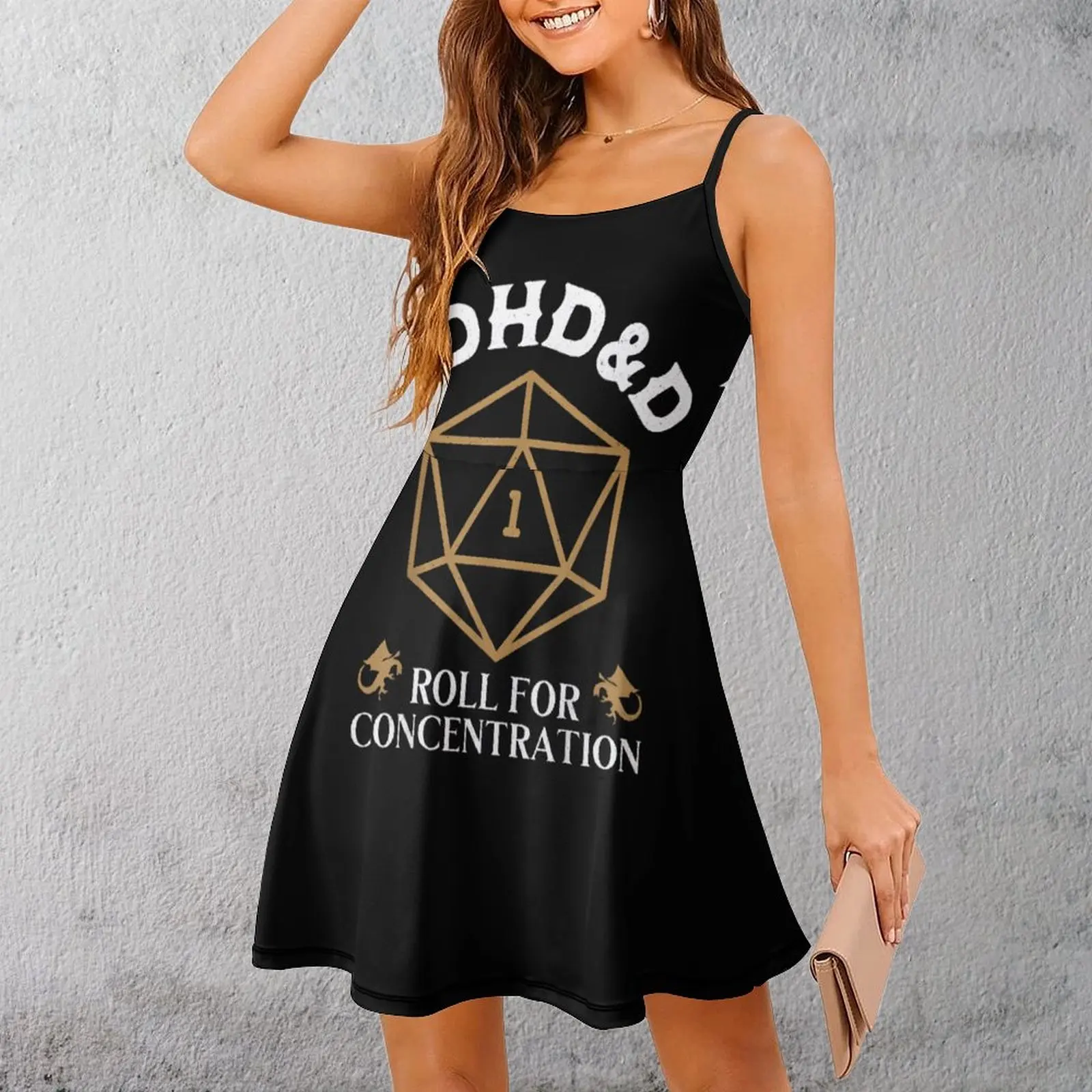 

Женское платье на бретельках ADHD & D Dice Game Joke The Dress, повседневная экзотическая женская одежда с графикой для вечеринок