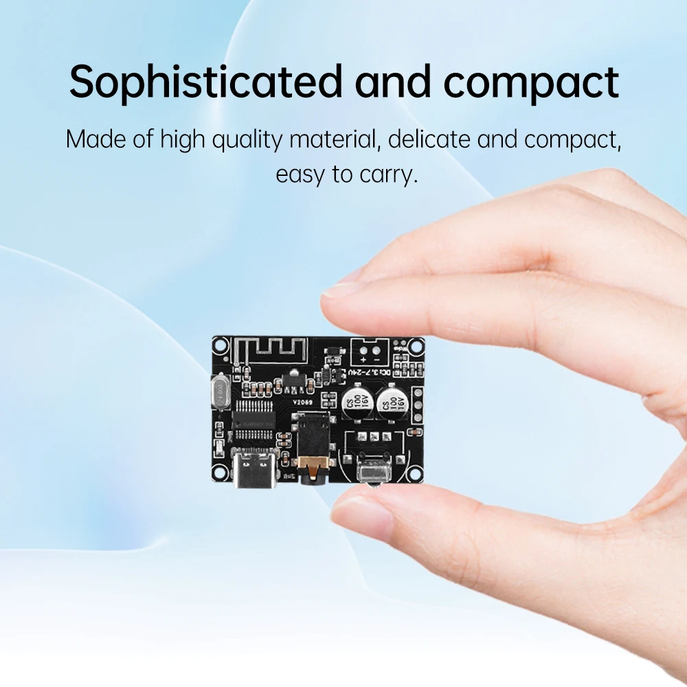 リモコン付きステレオオーディオデコードボード,Bluetooth互換5.0,タイプC,マイクロUSB, 3.5mmインターフェース,DC3.7-24V