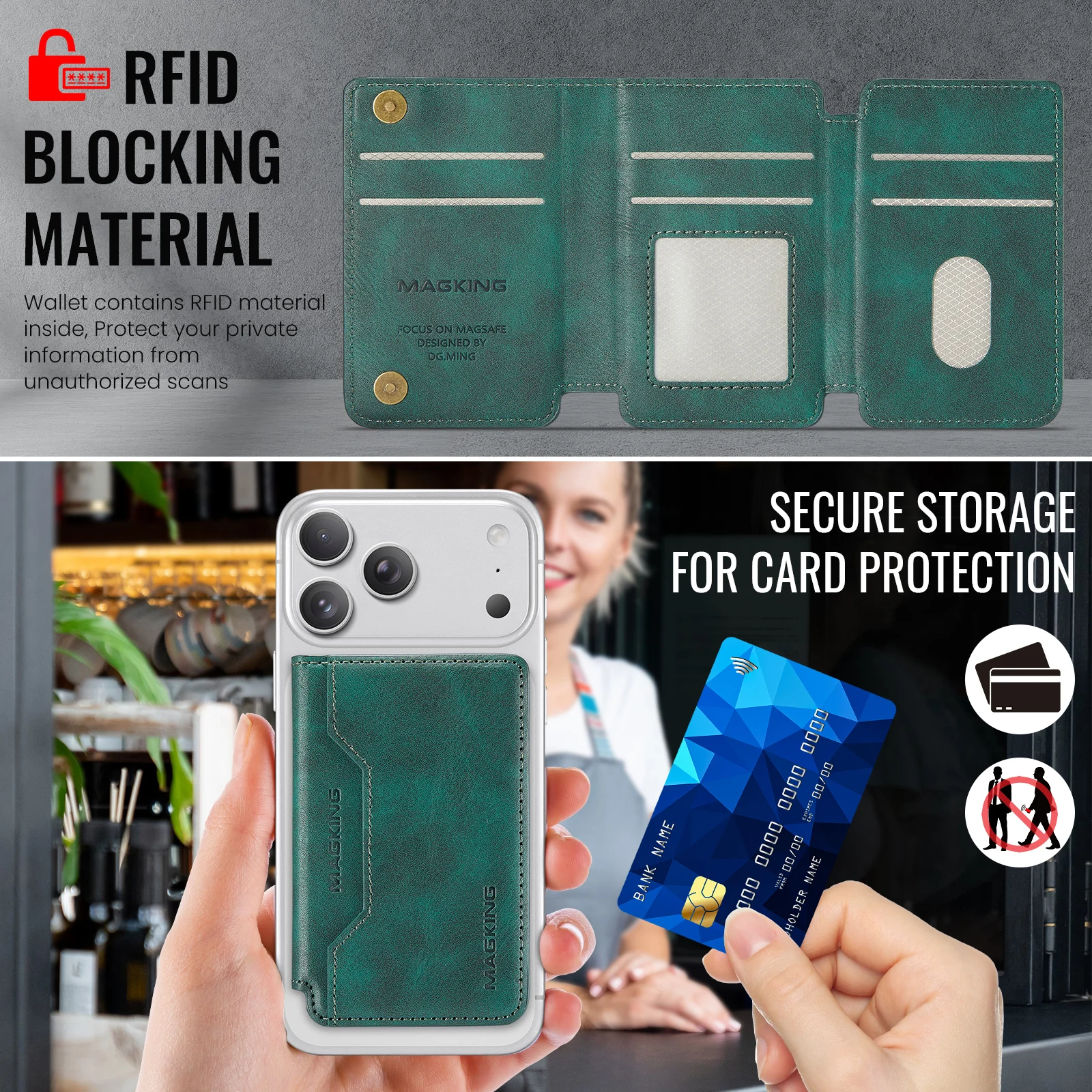 MagSafe Wallet RFID Blocking Magnetic Card Holder image 5