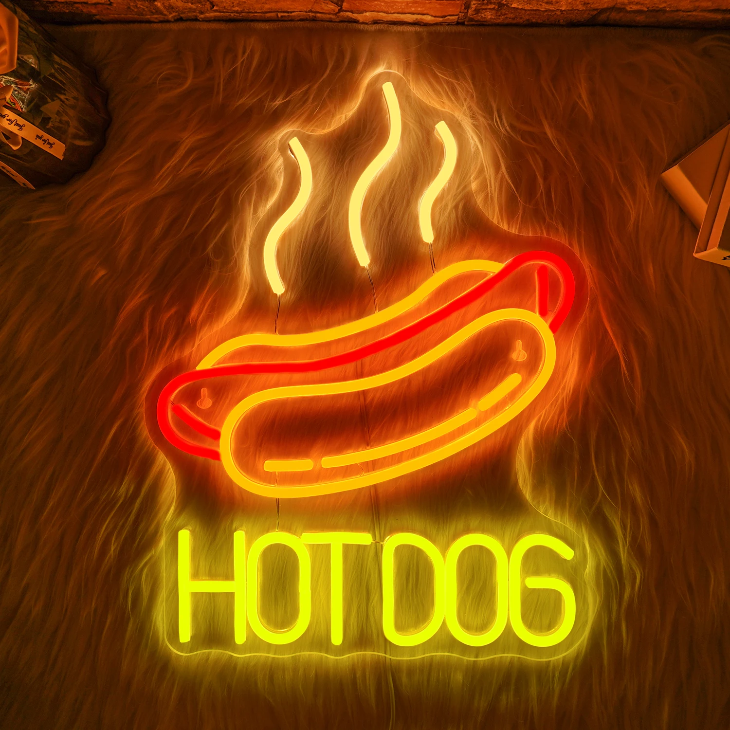 Imagem -03 - Hot Dog Neon Led Signs Dimmable Room Wall Decoration Usb Powered Business Shop Decor Fast Food Presente de Aniversário