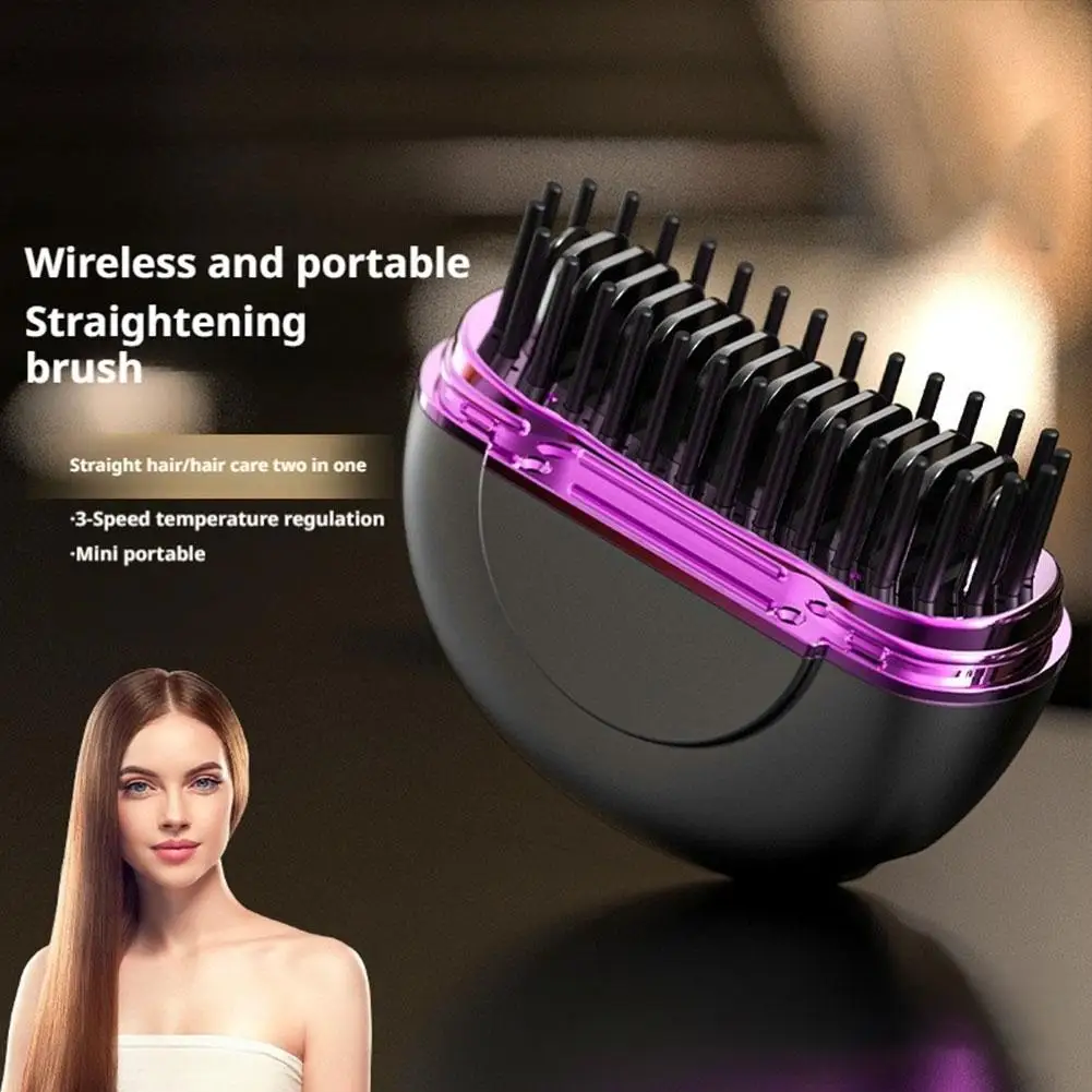 

Portable Hair Straightening Comb Wireless USB Charging Portable Multifunctional Hair Care Household Styling Comb