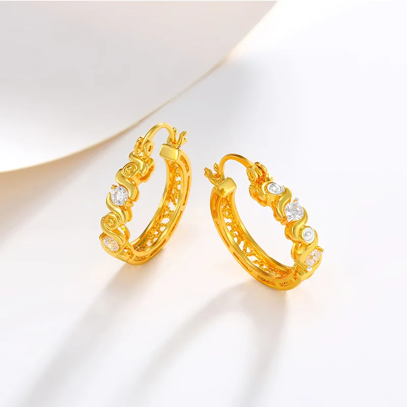 

Luxury Solid Platinum PT950 Women's Diamond-encrusted Fashion Vintage Ear Ring Ear Buckle