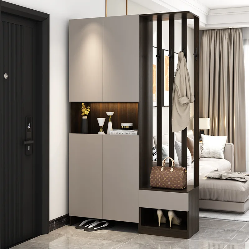 

Домашний входной шкаф, обувной шкаф со встроенной столешницей, двухсторонняя перегородка, экран гостиной, прихожейный шкаф.