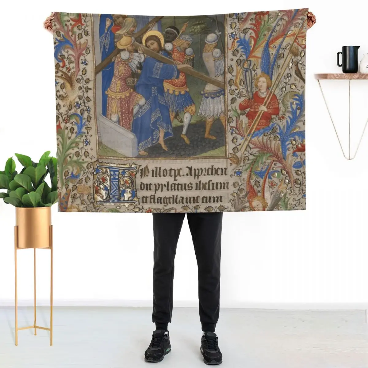 Book of Hours - Spitz Master, Master of Sir John Fastolf Throw Blanket Hairy Luxury Designer Single Shaggy Blankets