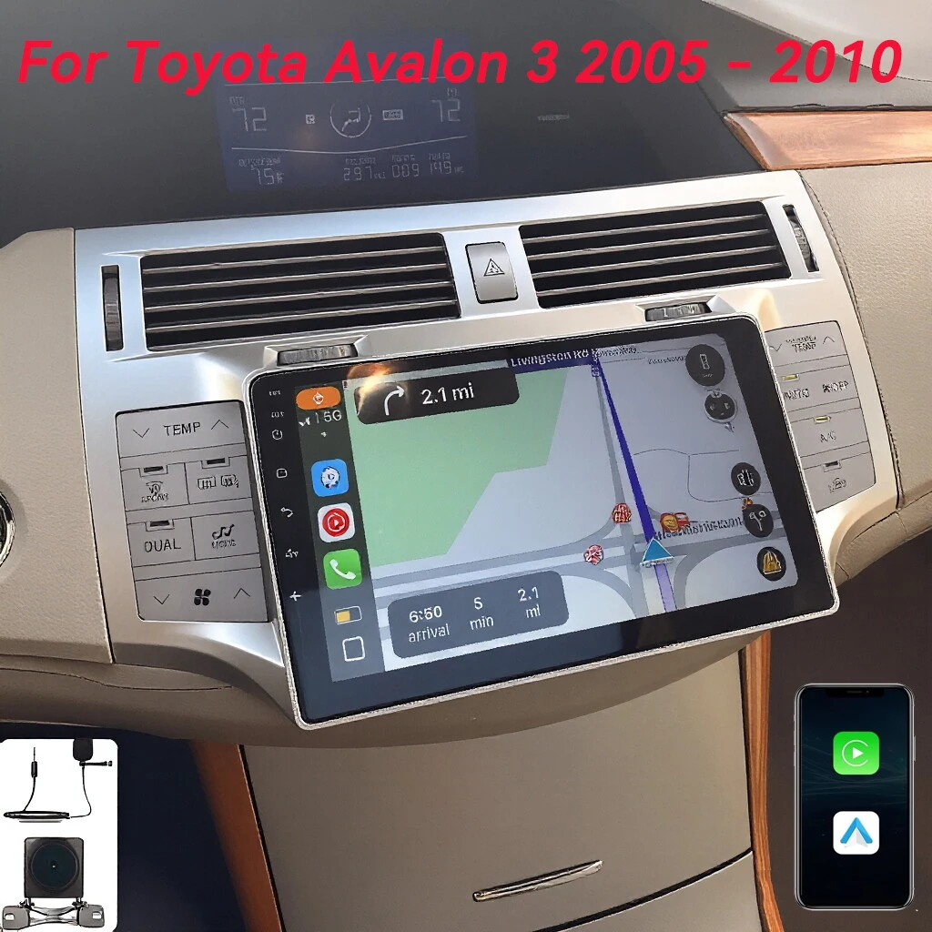

Автомагнитола Android 16 с Carplay и DSP для Toyota Avalon 3 (2005-2010), мультимедийный плеер, GPS, 2DIN, головное устройство, GPS-стереосистема