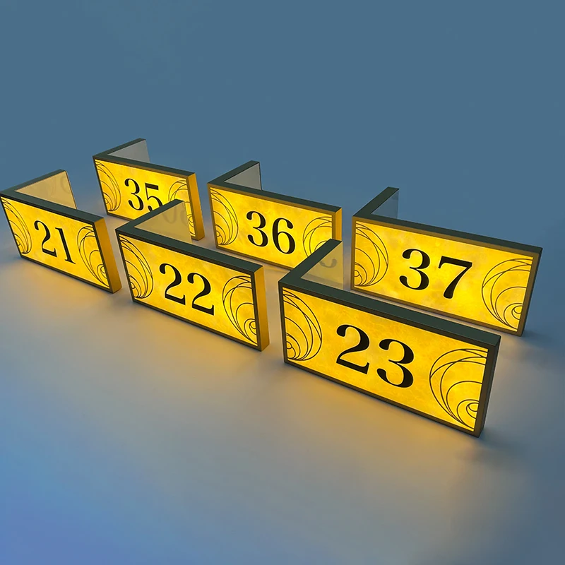 

Custom Light up Address Sign Lighted House Number Signs Led Digital Door Sign Door Plates