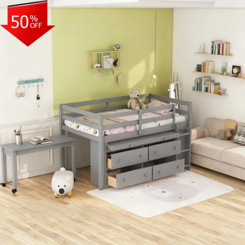 

High Bed Frame Full Size Cama King Bed Frames Home Furniture Clearance Bedroom Sets Full Set Furniture Bunk Beds Lit Cabane Sofa