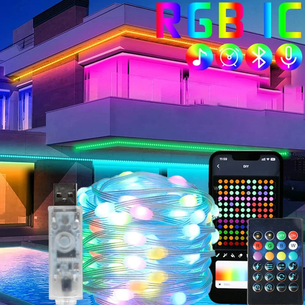 

Светодиодная RGB-Гирлянда для новогодней елки, USB-лампа