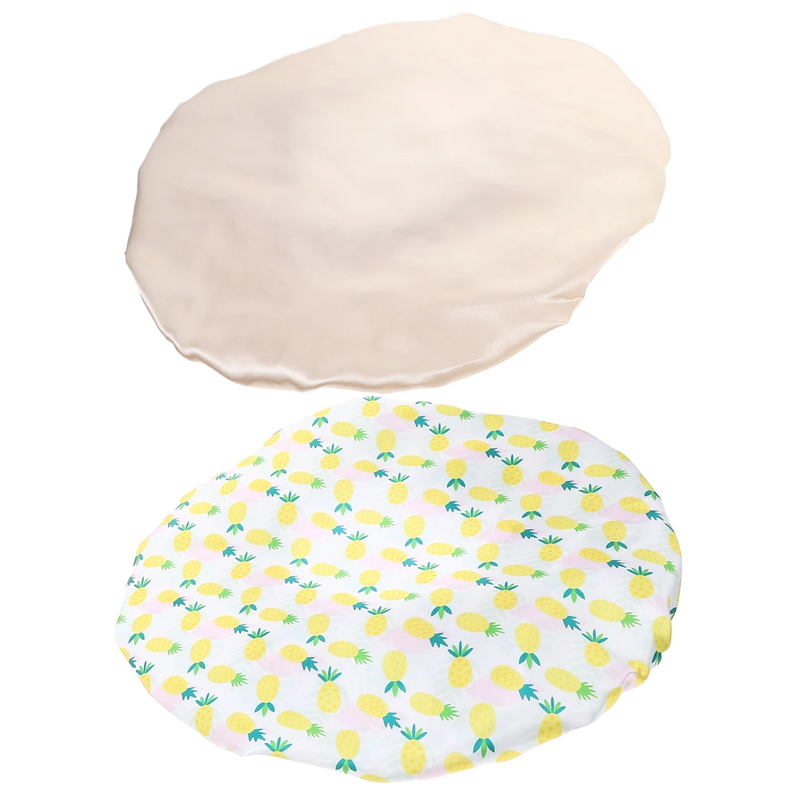 

2pcs Shower Cap Pineapple Gold Large Bathing Kitchen Caps Women Reusable Extra Waterproof EVA Protect