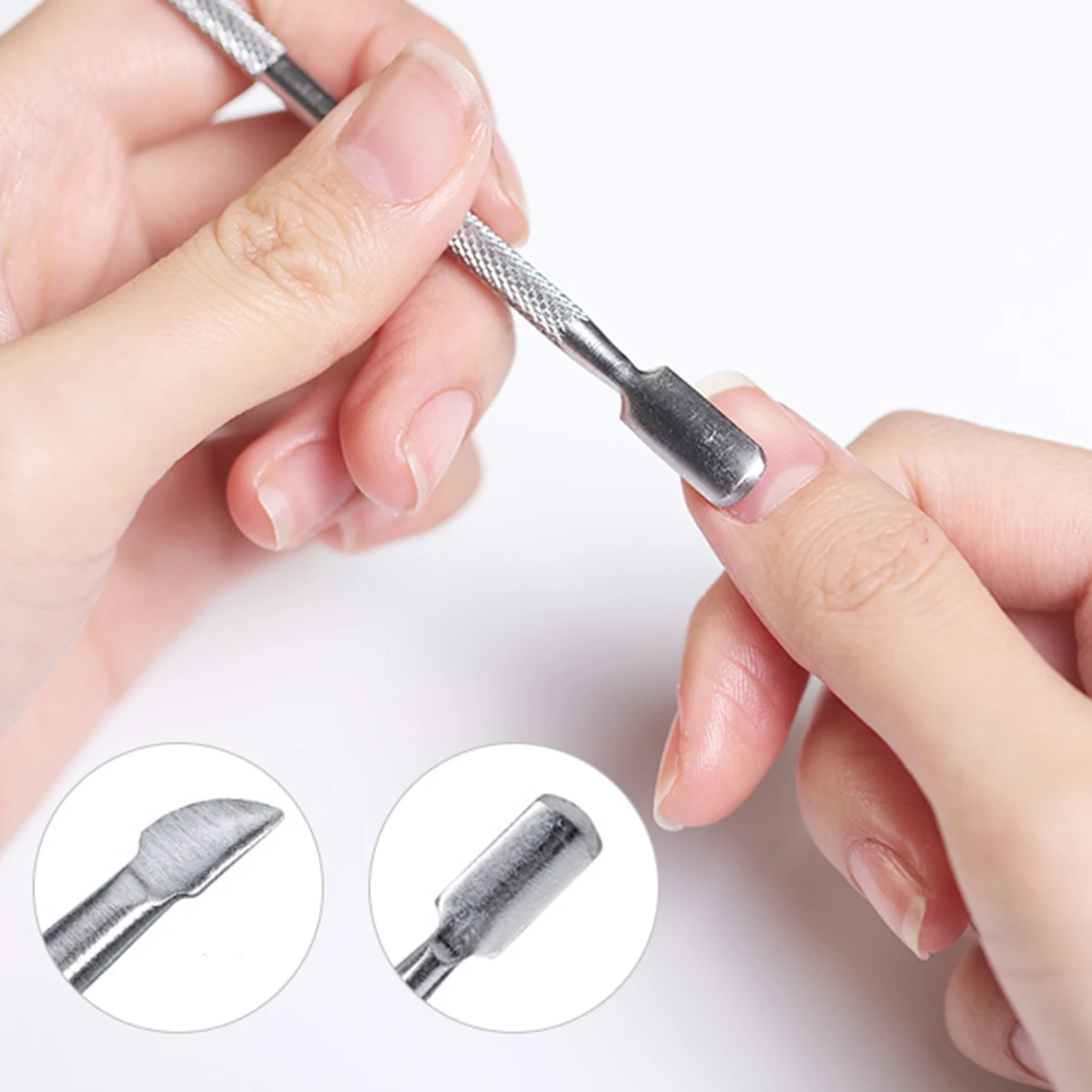 

2pcs Dead Pusher Nail Cuticle Spoon Pusher Nail Cuticle Remover Spoon Manicure Pedicure Tool Cleaner Stainless Steel