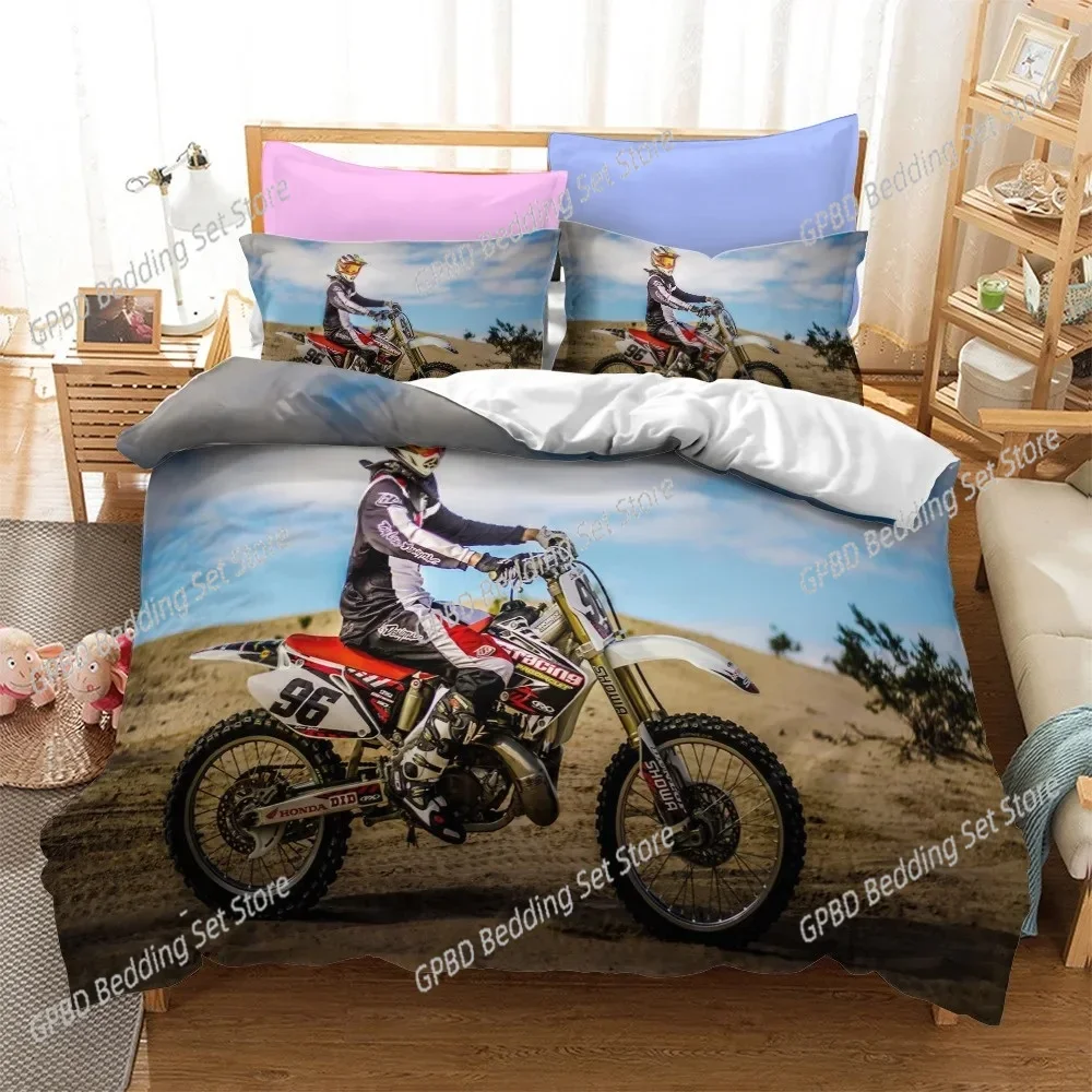 

Fashion Motorcycle Bedding Set 3D Printed Suitable for Bedroom Duvet Cover Set With Pillowcases Kids Home Textile