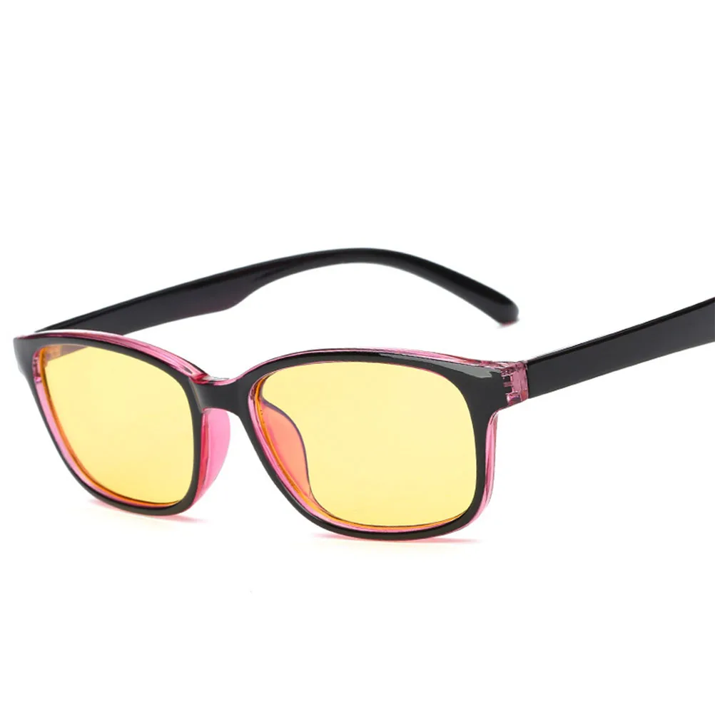 

4 Pairs Light Glasses Lightweight PC Material Radiation Protection Office Eyewear Home School Black Frame Yellow