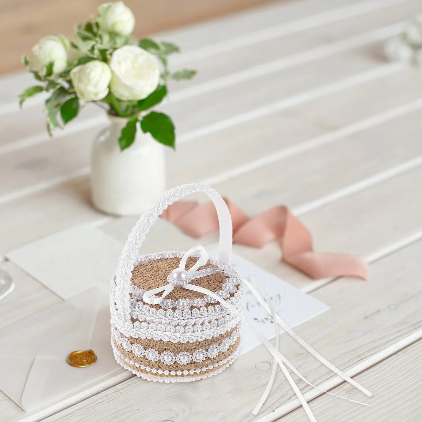 

Wedding Jewelry Ring Holder Ceremony Fabric Engagement Case Unique Decor Small Decorative Box Versatile Storage Durable