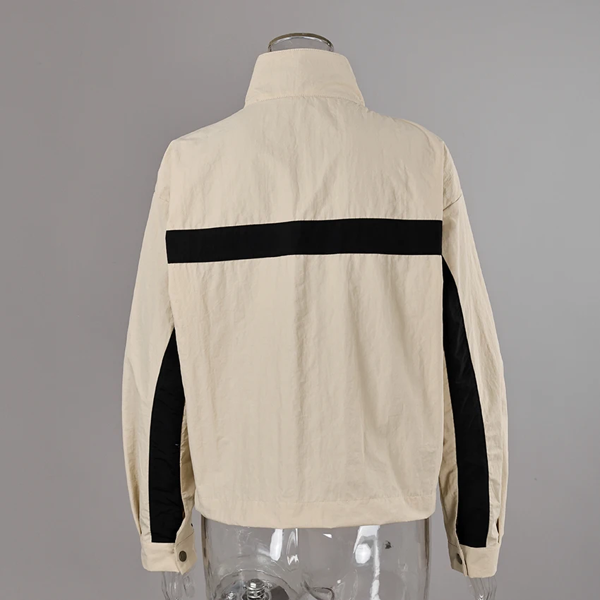 Linad Street Chic Khaki Stand Collar Zipper Jackets 2026 Casual Long Sleeve Outerwear Female Fashion Loose Coats For Woman New 118 S93a6269de0bf4709936a7e19bb2053b8Q