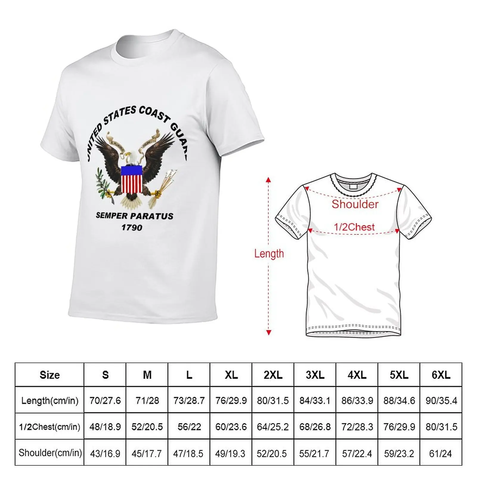 U. S. Coast Guard Semper Paratus Logo T-Shirt rapper graphic tees boys whites heavy weight t shirts for men
