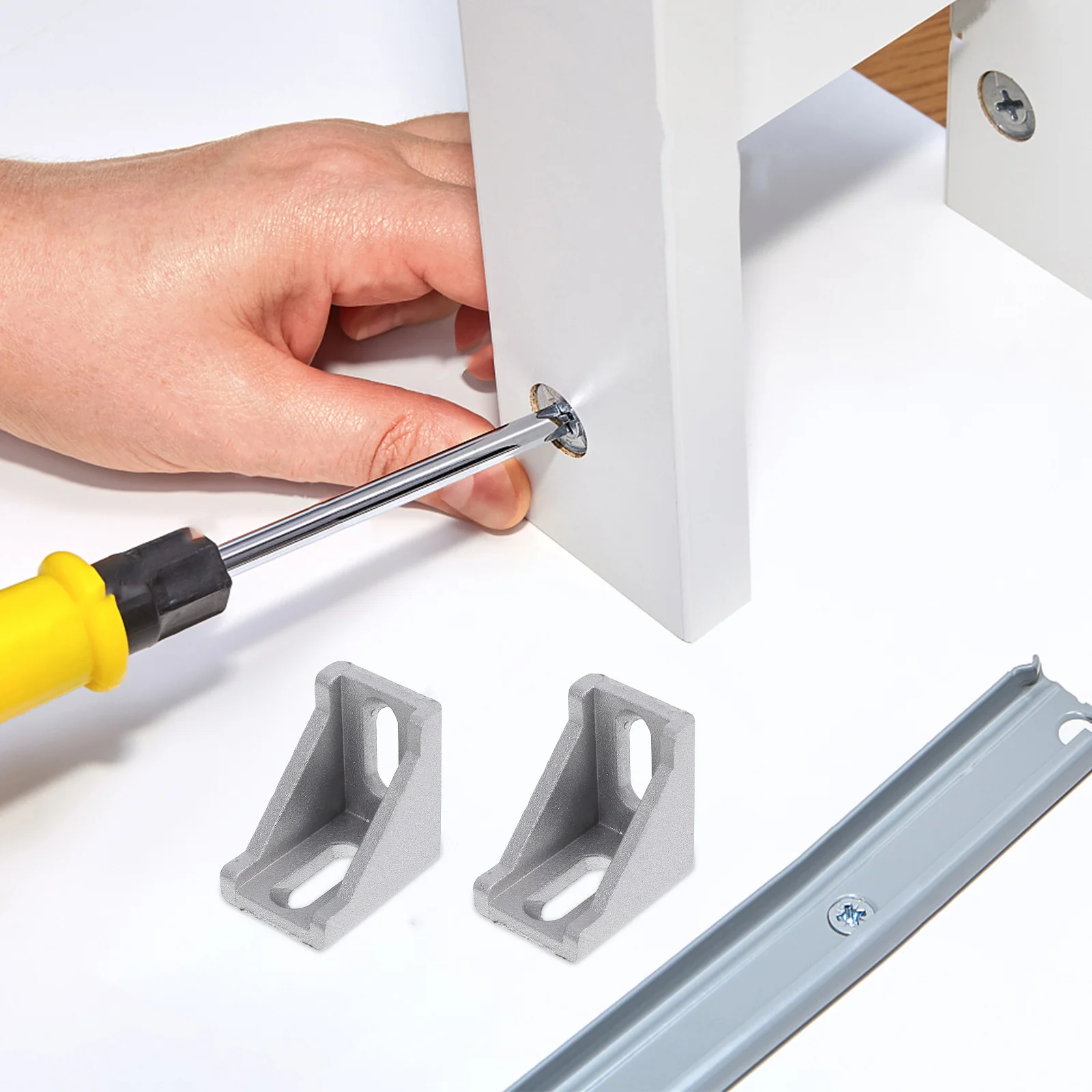 

2Sets Aluminum Profile Connector Multi Angle Brackets for Extrusion Frames Secure Fastening Hardware Aluminum Angle Bracket