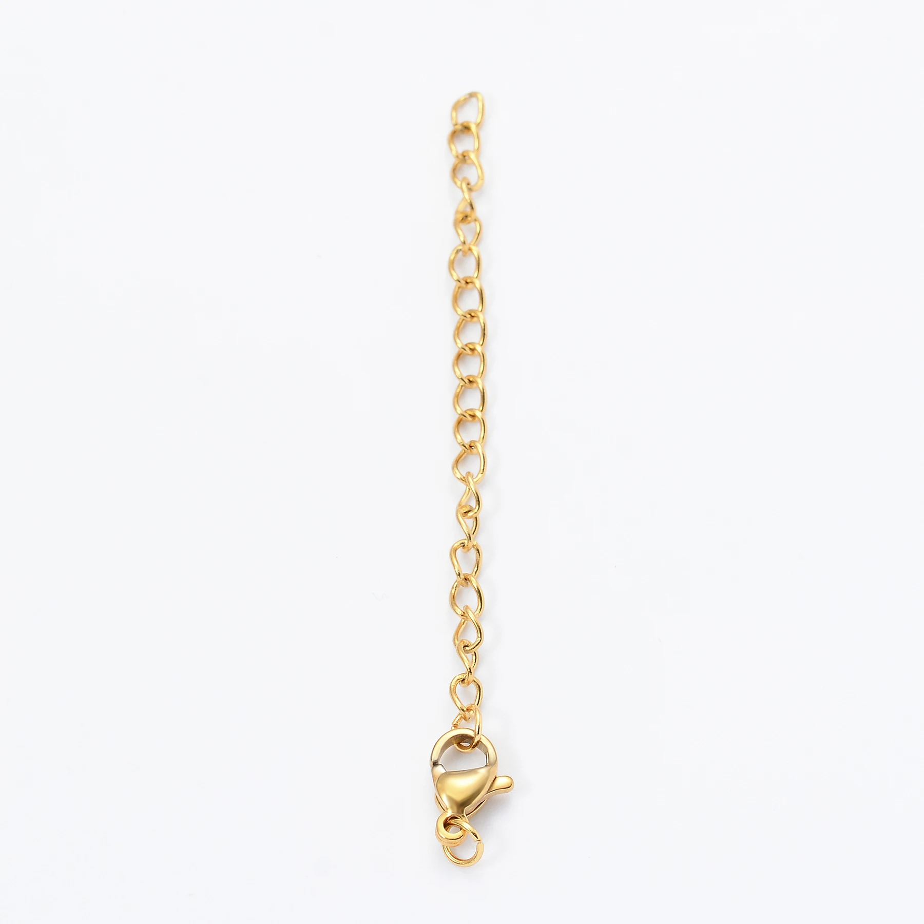 10 Stück Edelstahl-Halsketten- und Armband-Verlängerungsketten-Set mit Karabinerverschlüssen, Länge 2 Zoll, für die Schmuckherstellung – Detail 7