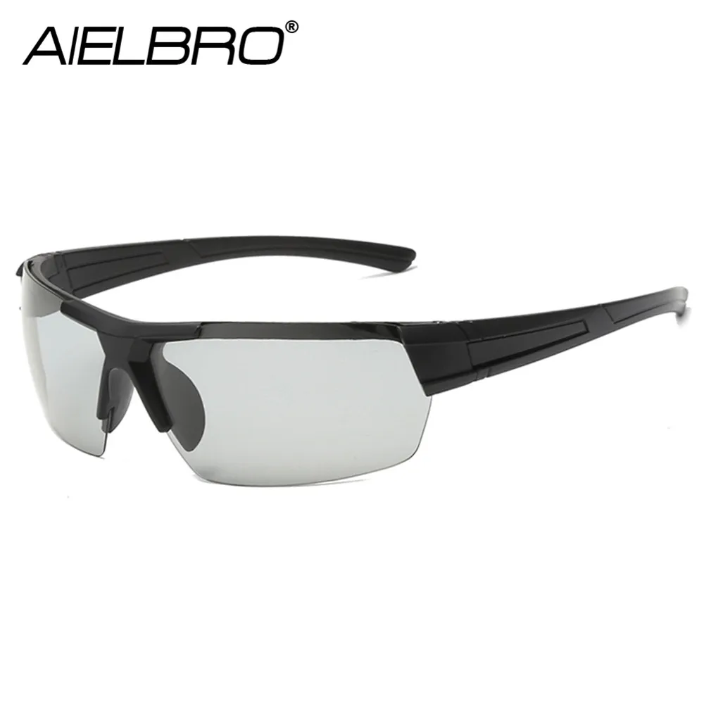 AIELBRO Carbon Fiber Frame Sunglasses for Men Polarized Cycling Glasses Photochromic Glasses Sports Lenses Men\'s Sports Glasses