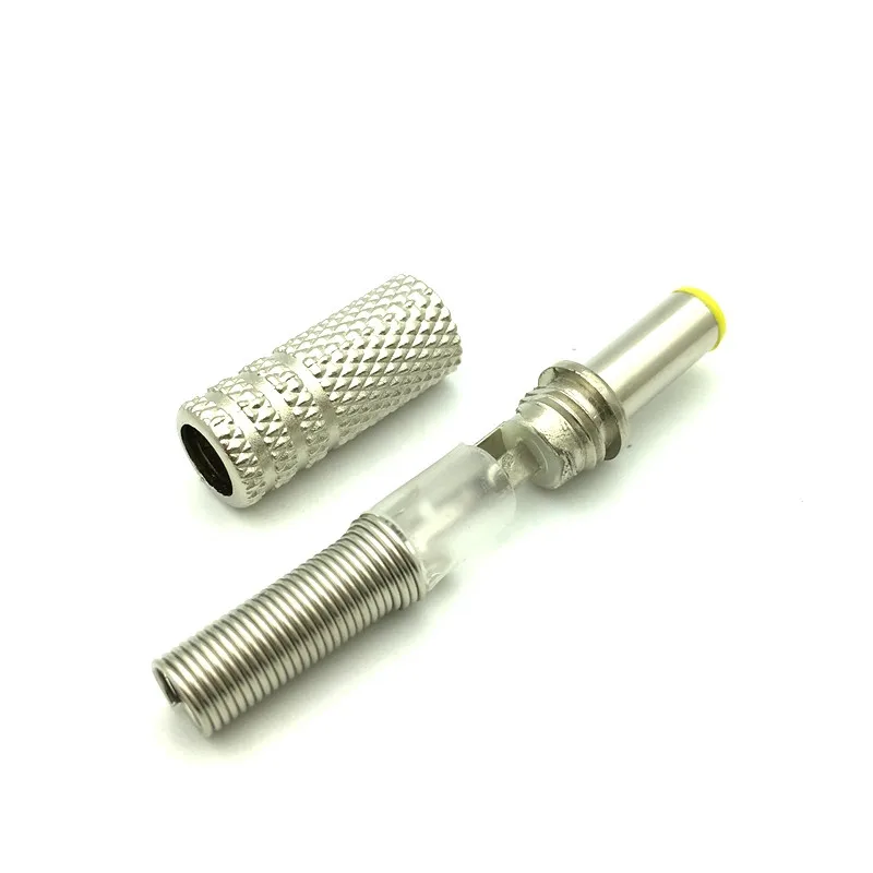 5 Pcs 5.5x2.1x2.5mm DC Power Jack Male Plug Metal Connector Adapter with Yellow Head