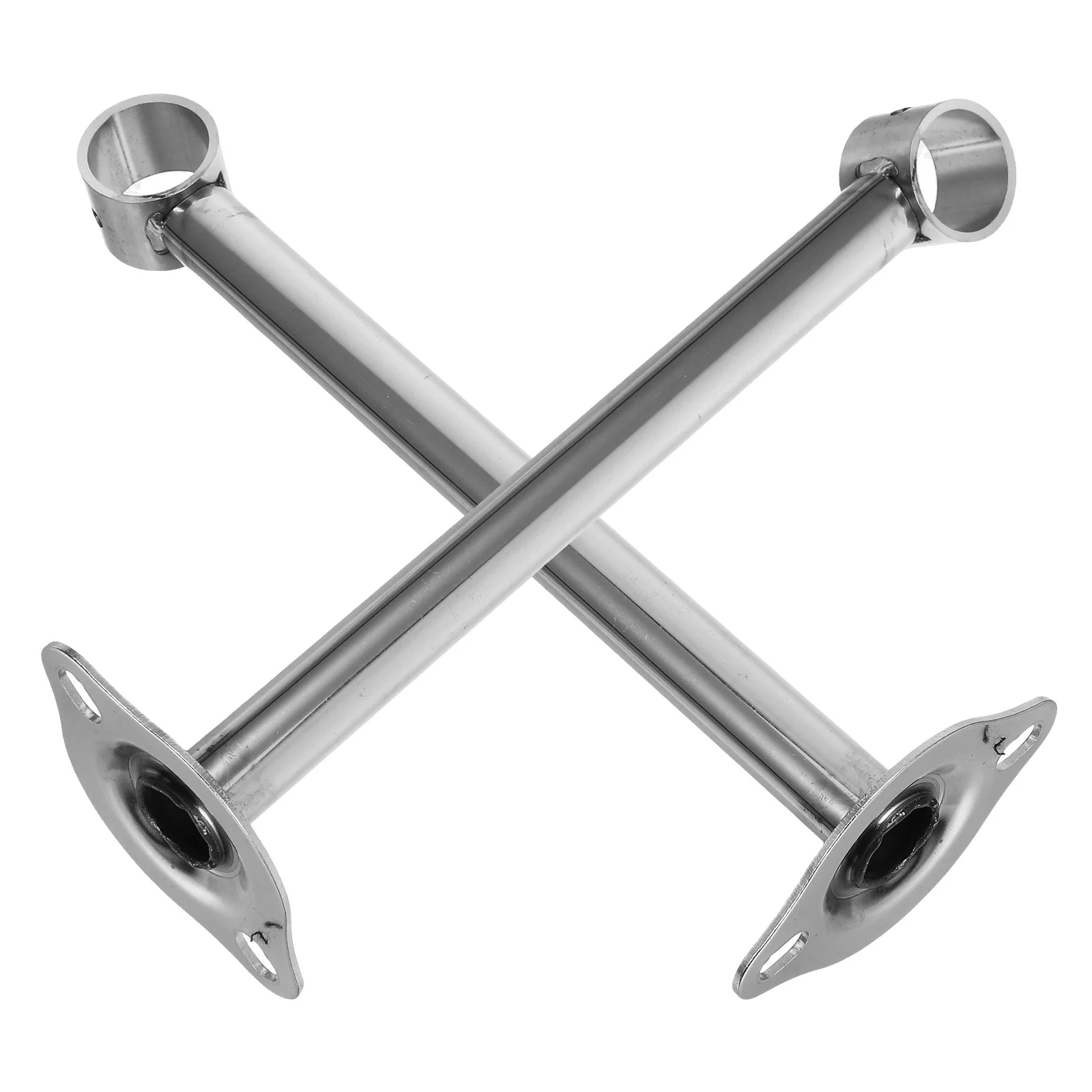 

2Pcs Stainless Steel Ceiling Mount Brackets Thick Heavy Duty Support for Curtain Rod Shower Closet Pipe Holder