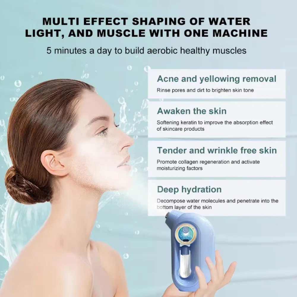 Ручной аппарат для ухода за кожей с инжектором и оксигенацией. Вилки США/IT для омоложения и увлажнения лица.