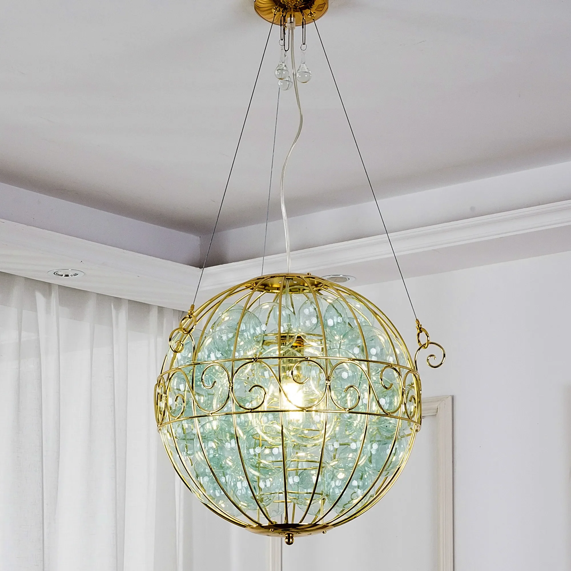 New European postmodern store living room bedroom creative designer dining room glass ball light luxury Chandelier