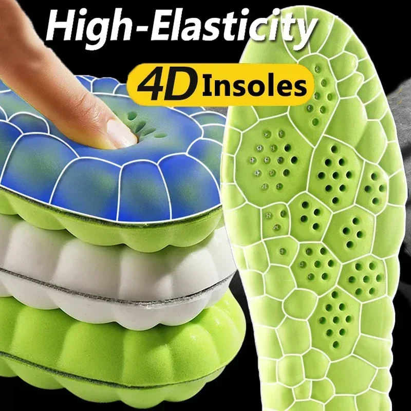 4D Massage Shoes Insoles Super Soft Latex Sports Insole for Feet Running Basket Shoe Sole Arch Support Orthopedic Inserts Unisex