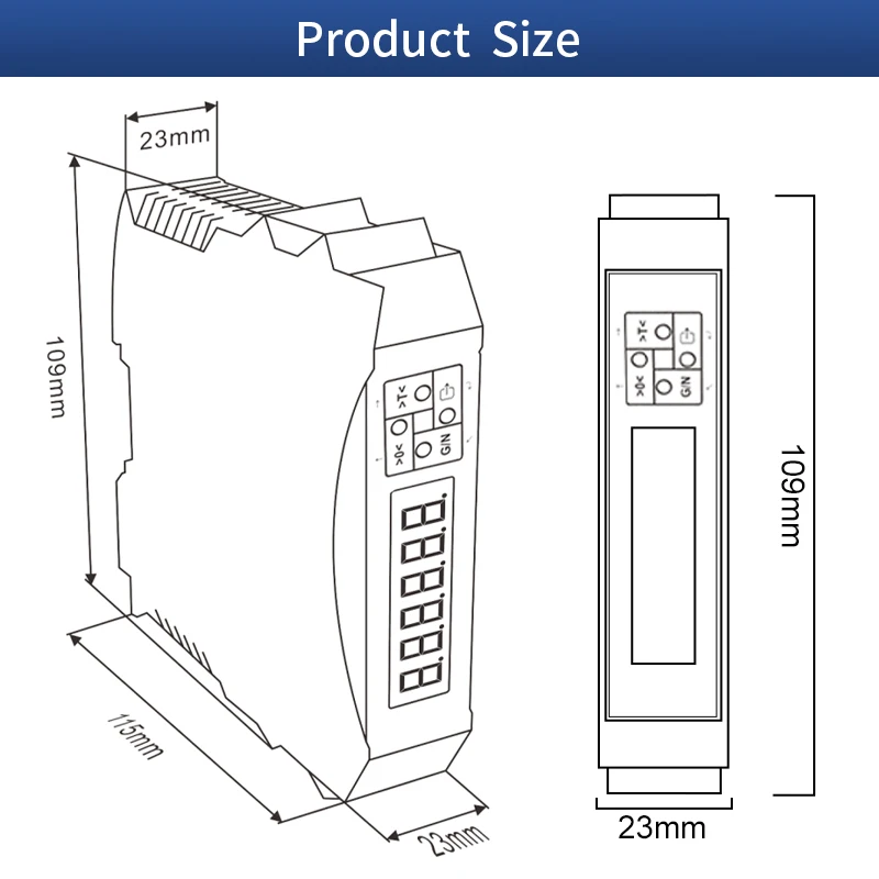 جهاز إرسال الوزن عالي السرعة مثبت على السكك الحديدية DIN K5 مع مؤشر التحكم في الوزن التناظري والإخراج Modbus RS485