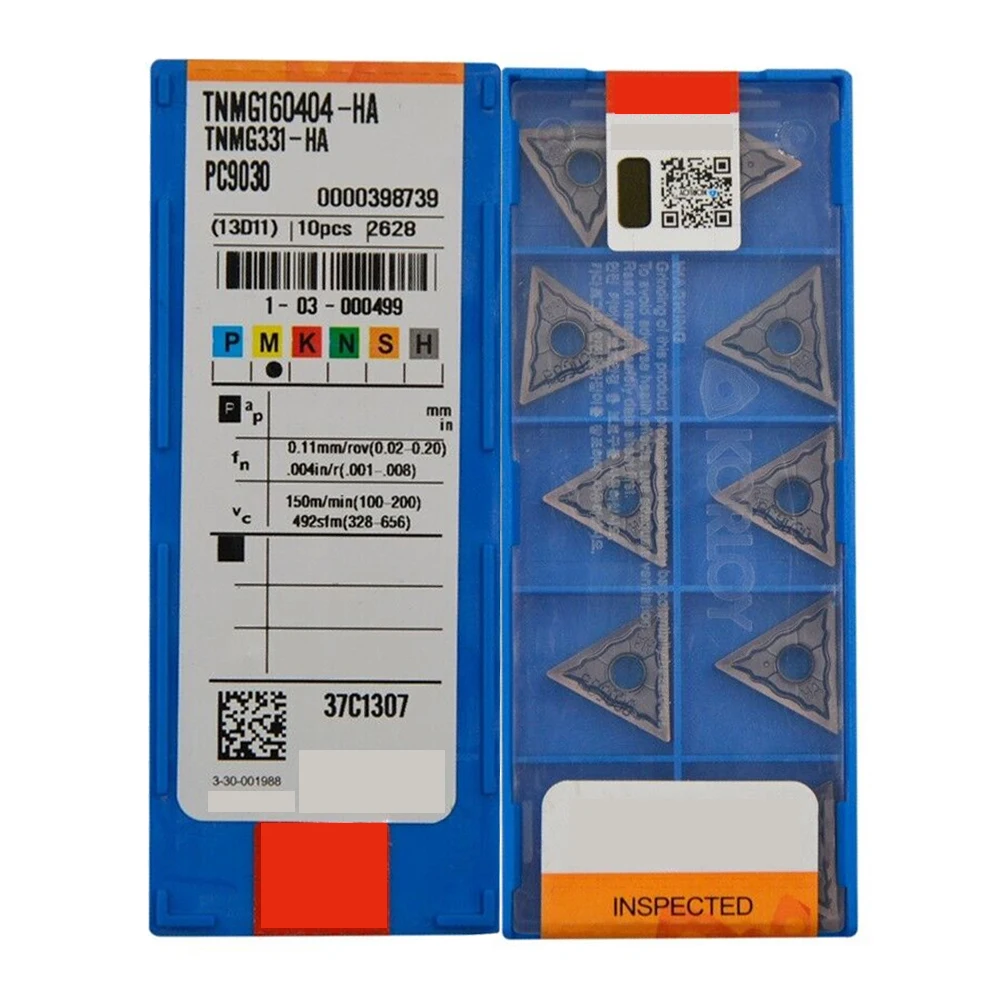 

TNMG160404-HA PC9030 TNMG331-HA CNC Turning Blades Carbide Inserts lathe tool R0.4 for Processing stainless steel 10pcs (1box)