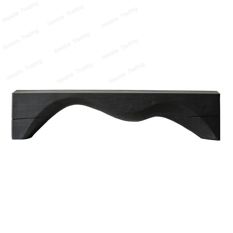 

Solid wood carbonized bench log TV cabinet wabi-sabi style homestay living room black retro