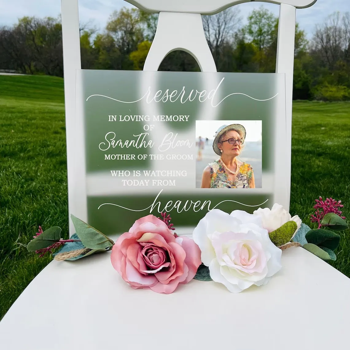 Reserved Acrylic Memorial Sign, Acrylic Memorial Sign, Frosted Acrylic Wedding Memorial Sign, In Loving Memorial Sign, Wedding S