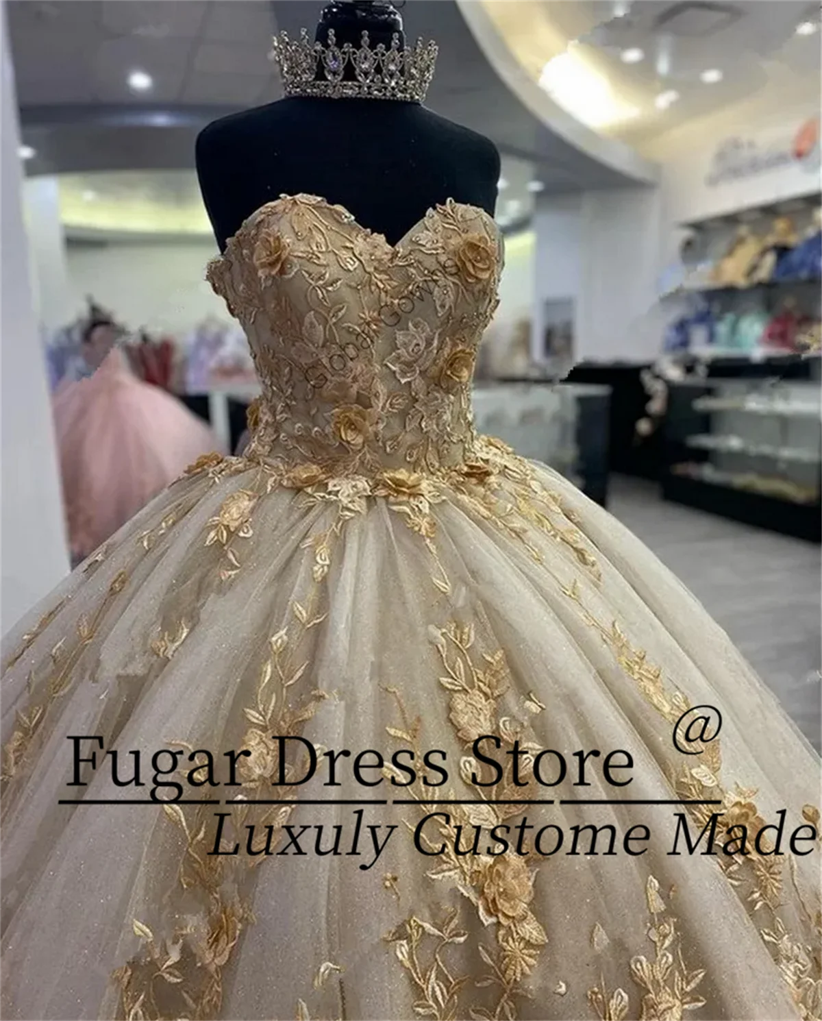 

Золотого цвета шампанского, платья принцессы Quinceanera для девочек, аппликации из бисера, корсет на шнуровке, платья для выпускного вечера, дня рождения, Vestido De 15 Anos