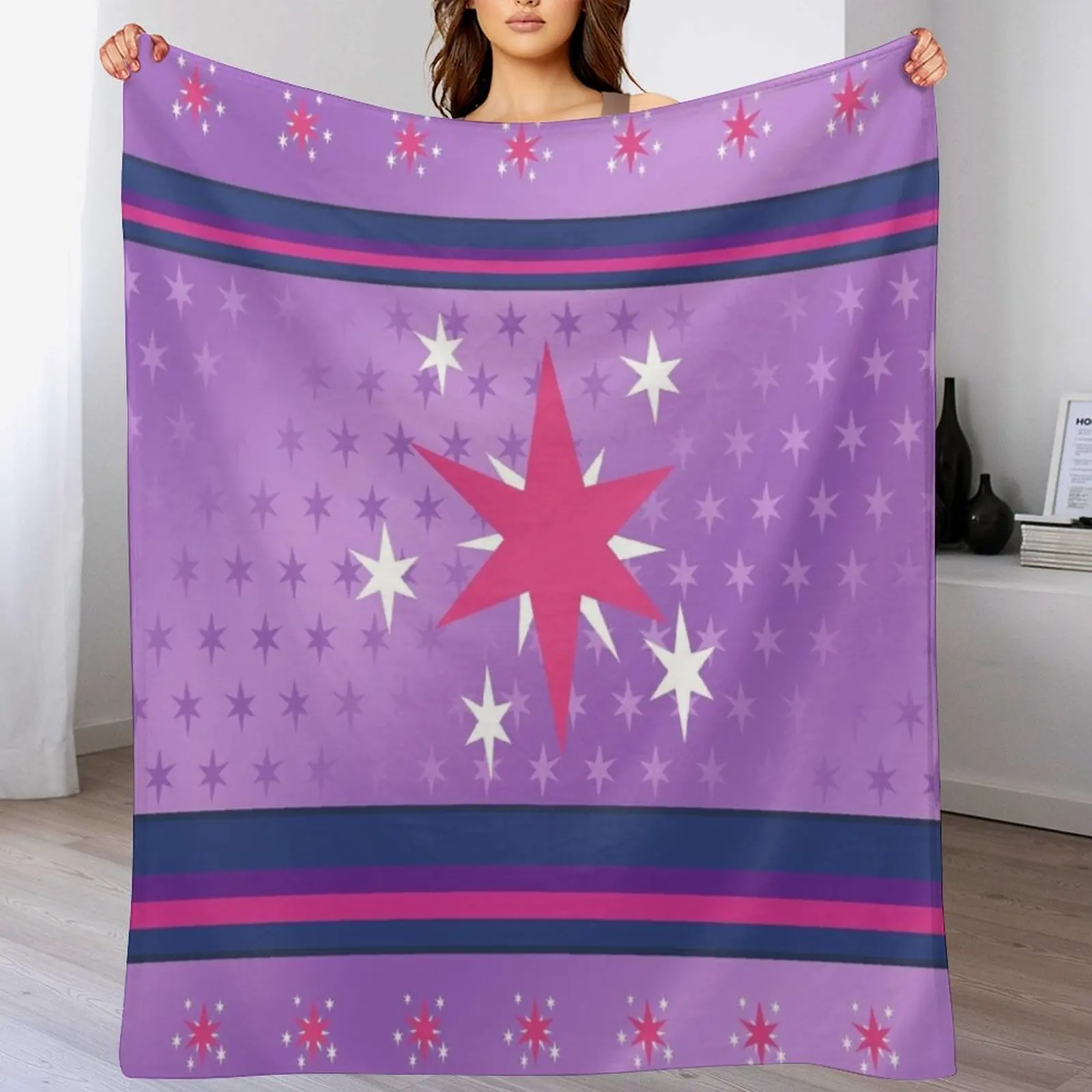 

Twilight Sparkle Star Stars MLP Cutie Mark Sign Special v2 Throw Blanket Vintage Plush Luxury Designer Blankets