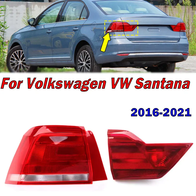 Exterior Accessories For Volkswagen VW Santana 2016-2021 Rear Tail Light Stop Brake Light Signal Lamp Taillight Housing No Bulbs