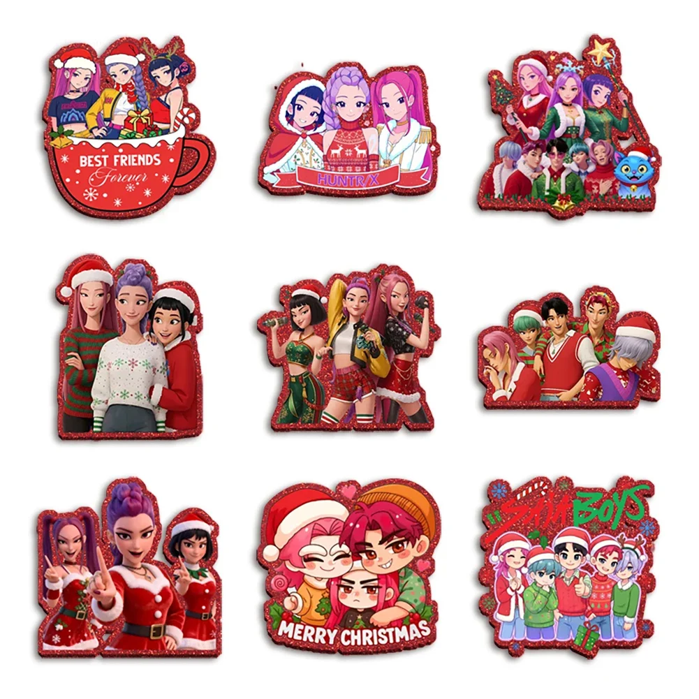 

5pcs 10pcs K Pop Christmas Red Chunky Glitter Acrylic Flatback For Girls DIY Phone Case Hair Bow Craft Keychains Accessories