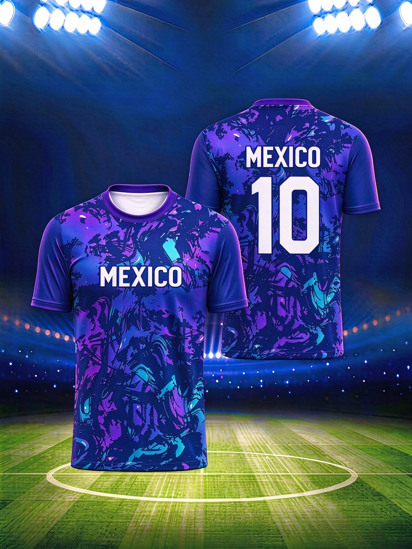 Men Short Sleeve Mexico 10 Printed Polyester Breathable Soccer Sport Training Outfit Jersey