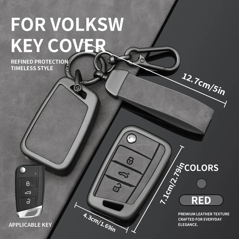 Suitable For Volkswagen VW Polo Golf 7 Passat Tiguan MK2 Beetle Ateca Caddy T5 Metal Leather Key Case Car Key Accessories Gadget